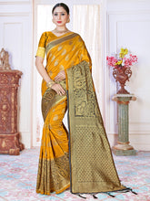 Mustard Banarasi Art Silk Woven Saree